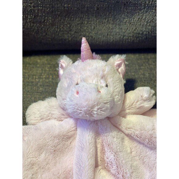 Kellytoy Lovey Baby Security Blanket Pink Fluffy Unicorn Rattle Square Soother - Picture 2 of 5